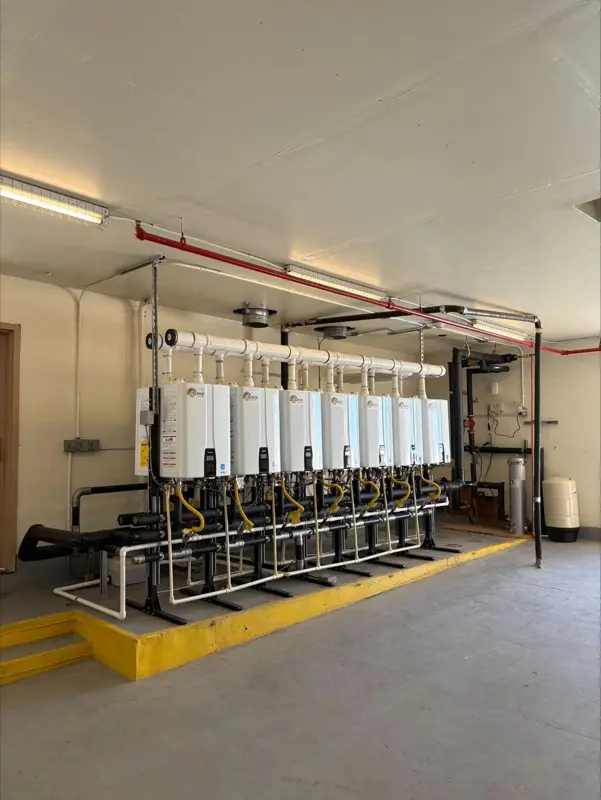 Commercial water heater installation