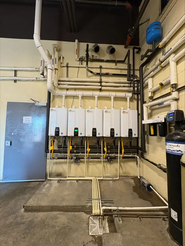 Commercial water heater installation